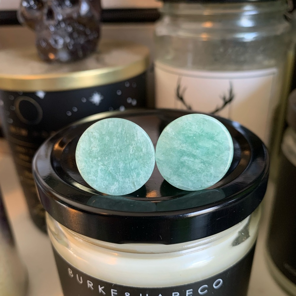 1/2 inch Oracle Body Amazonite Mayan Flare plugs